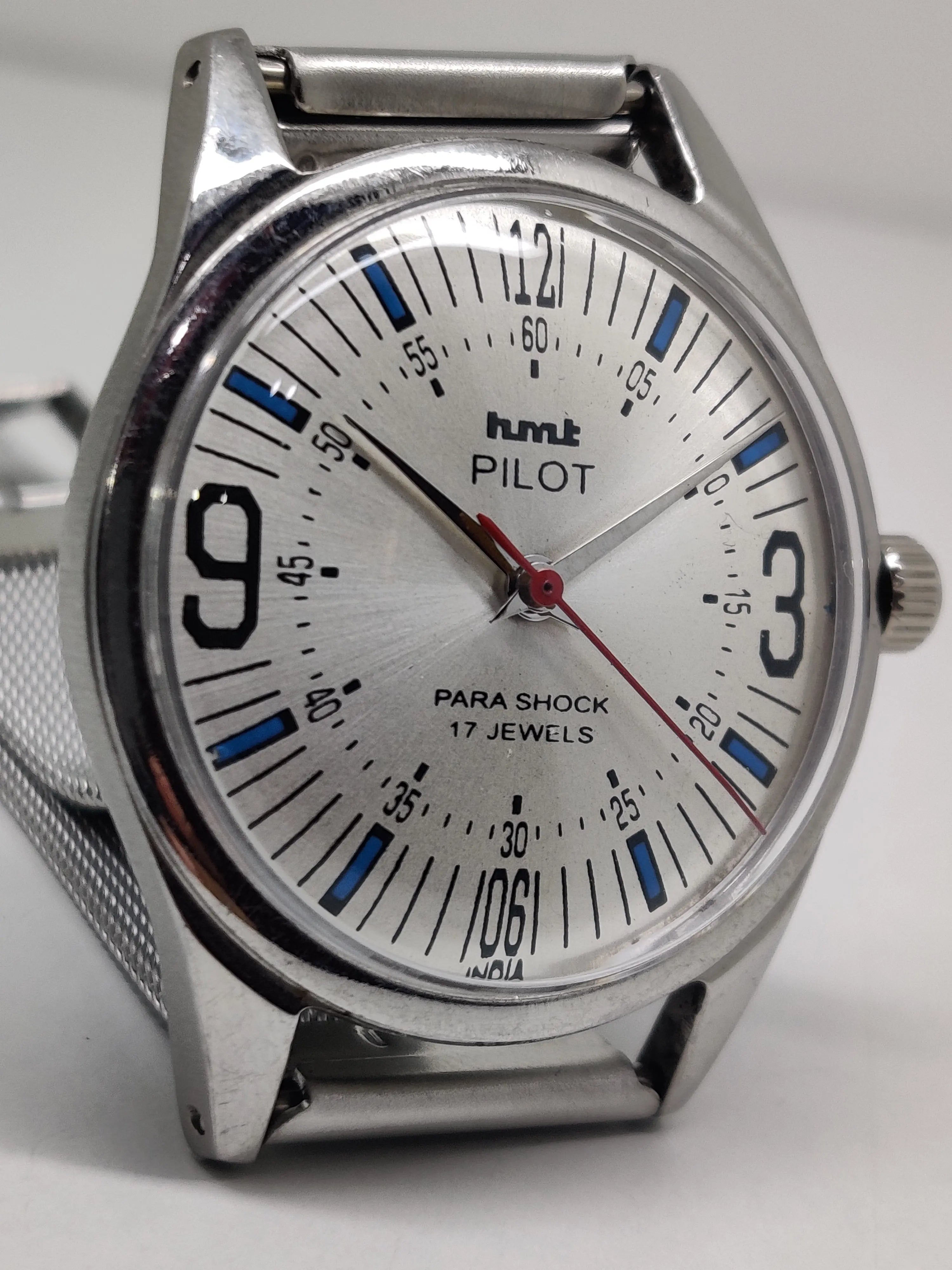 Hmt Pilot Mechanical Handwinding Movement stainless Steel Para Shock 17 Jewels Analog Dial Wrist Watch For Men National Watches