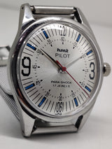 Hmt Pilot Mechanical Handwinding Movement stainless Steel Para Shock 17 Jewels Analog Dial Wrist Watch For Men