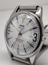 Hmt Pilot Mechanical Handwinding Movement stainless Steel Para Shock 17 Jewels Analog Dial Wrist Watch For Men