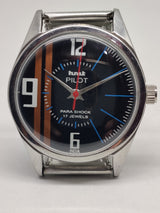 Hmt Pilot Mechanical Handwinding Movement stainless Steel Para Shock 17 Jewels Analog Dial Wrist Watch For Men