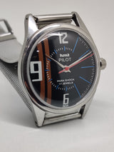 Hmt Pilot Mechanical Handwinding Movement stainless Steel Para Shock 17 Jewels Analog Dial Wrist Watch For Men