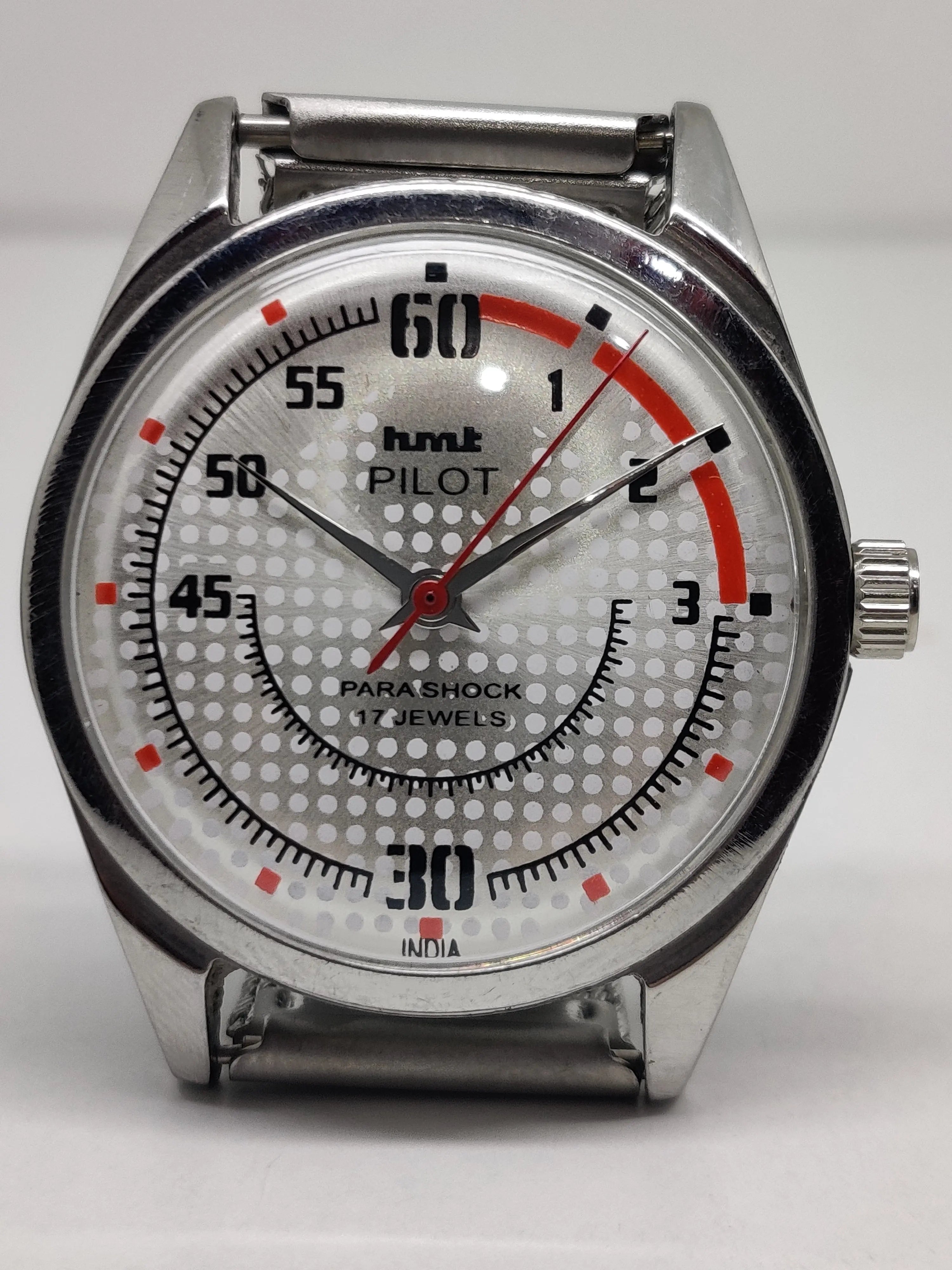 Hmt Pilot Mechanical Handwinding Movement stainless Steel Para Shock 17 Jewels Analog Dial Wrist Watch For Men National Watches