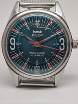 Hmt Pilot Mechanical Handwinding Movement stainless Steel Para Shock 17 Jewels Analog Dial Wrist Watch For Men