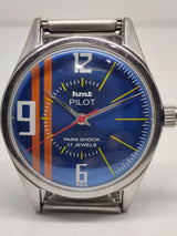 Hmt Pilot Mechanical Handwinding Movement stainless Steel Para Shock 17 Jewels Analog Dial Wrist Watch For Men National Watches