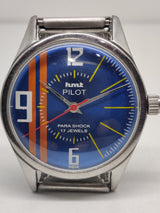 Hmt Pilot Mechanical Handwinding Movement stainless Steel Para Shock 17 Jewels Analog Dial Wrist Watch For Men