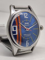 Hmt Pilot Mechanical Handwinding Movement stainless Steel Para Shock 17 Jewels Analog Dial Wrist Watch For Men