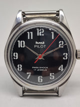 Hmt Pilot Mechanical Handwinding Movement stainless Steel Para Shock 17 Jewels Analog Dial Wrist Watch For Men