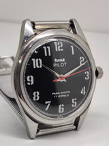 Hmt Pilot Mechanical Handwinding Movement stainless Steel Para Shock 17 Jewels Analog Dial Wrist Watch For Men National Watches