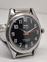 Hmt Pilot Mechanical Handwinding Movement stainless Steel Para Shock 17 Jewels Analog Dial Wrist Watch For Men