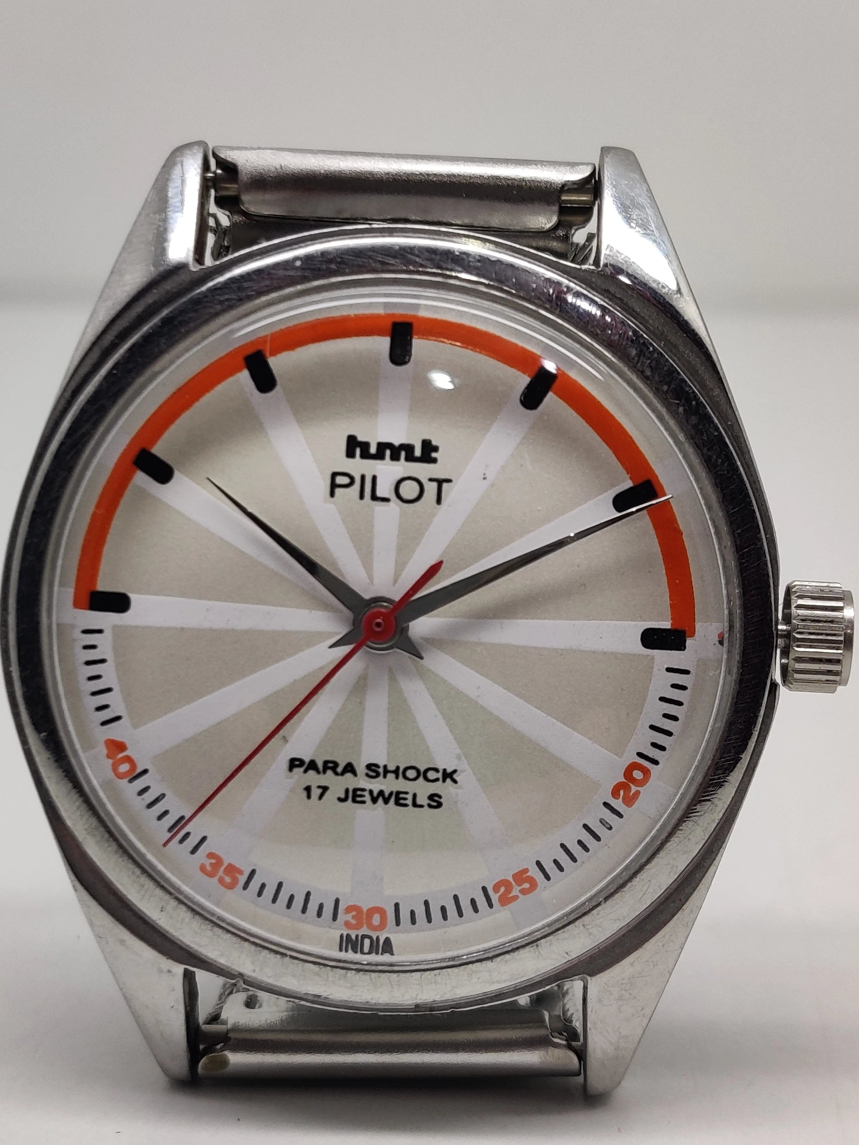 Hmt Pilot Mechanical Handwinding Movement stainless Steel Para Shock 17 Jewels Analog Dial Wrist Watch For Men National Watches