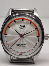 Hmt Pilot Mechanical Handwinding Movement stainless Steel Para Shock 17 Jewels Analog Dial Wrist Watch For Men