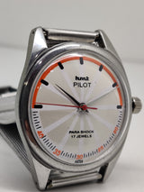 Hmt Pilot Mechanical Handwinding Movement stainless Steel Para Shock 17 Jewels Analog Dial Wrist Watch For Men