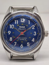 Hmt Pilot Mechanical Handwinding Movement stainless Steel Para Shock 17 Jewels Analog Dial Wrist Watch For Men National Watches