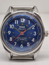 Hmt Pilot Mechanical Handwinding Movement stainless Steel Para Shock 17 Jewels Analog Dial Wrist Watch For Men