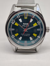 Hmt Pilot Mechanical Handwinding Movement stainless Steel Para Shock 17 Jewels Analog Dial Wrist Watch For Men