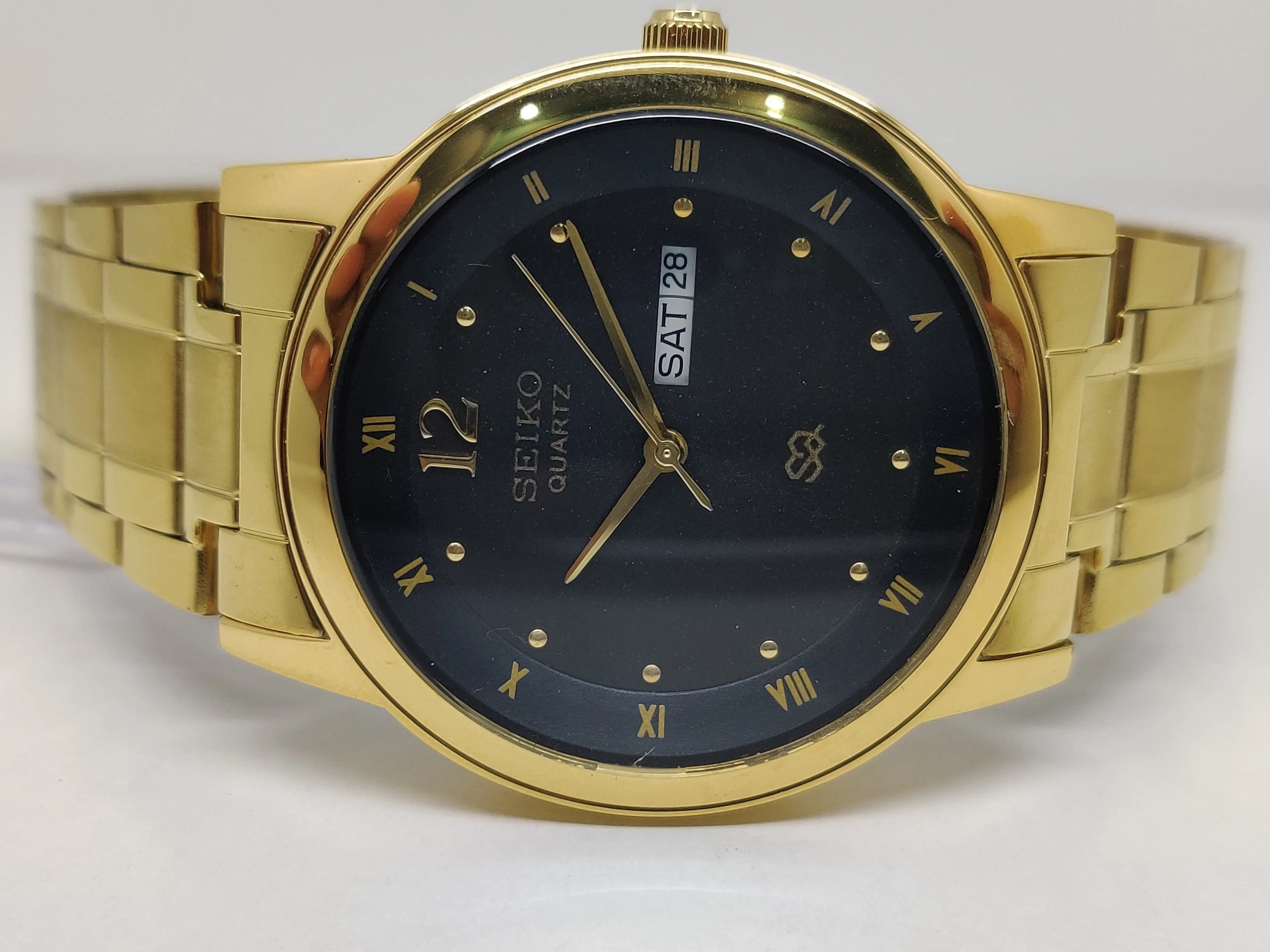 Seiko 5 Black Dial quartz Watch - National Watches