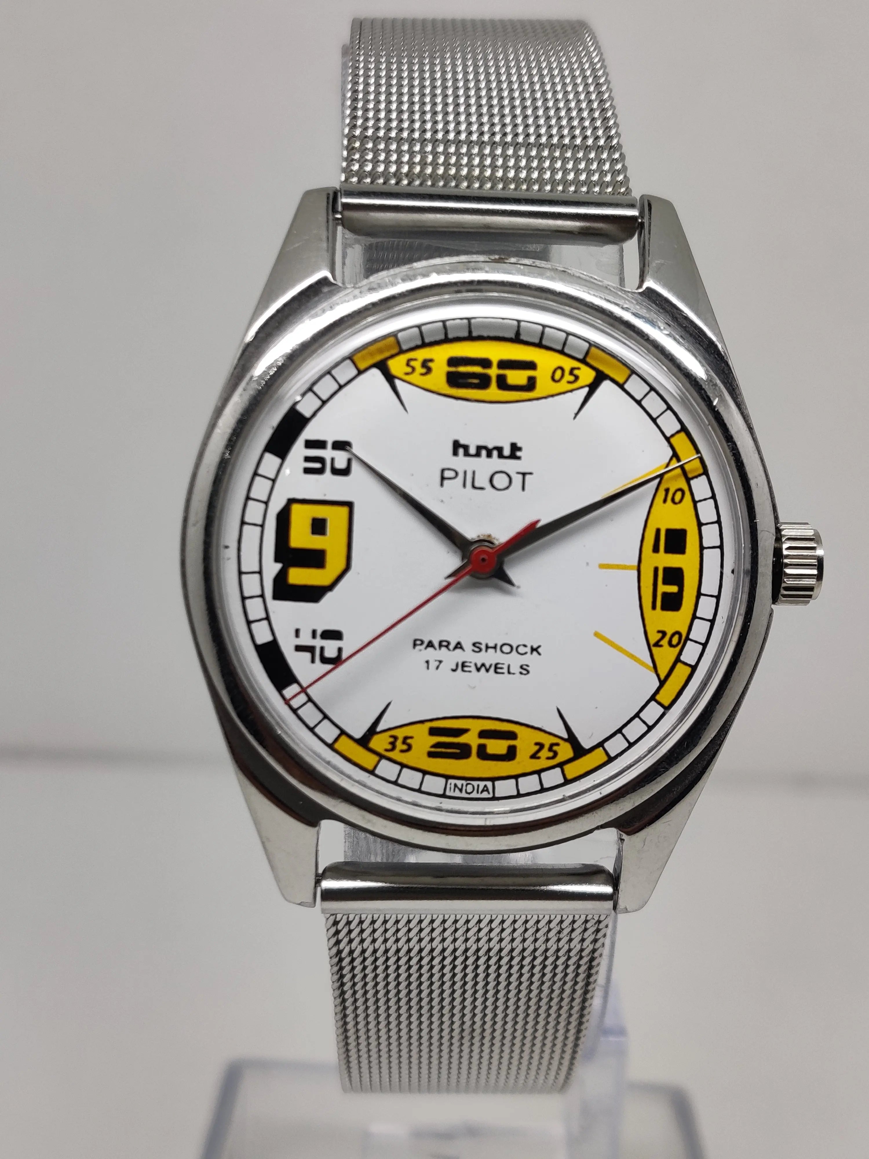Hmt Pilot Mechanical Handwinding Movement stainless Steel Para Shock 17 Jewels Analog Dial Wrist Watch For Men National Watches