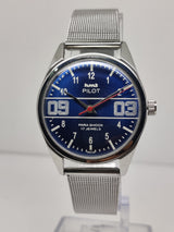 Hmt Pilot Mechanical Handwinding Movement stainless Steel Para Shock 17 Jewels Analog Dial Wrist Watch For Men