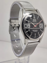 Hmt Pilot Mechanical Handwinding Movement stainless Steel Para Shock 17 Jewels Analog Dial Wrist Watch For Men National Watches