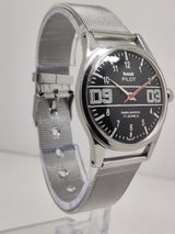 Hmt Pilot Mechanical Handwinding Movement stainless Steel Para Shock 17 Jewels Analog Dial Wrist Watch For Men