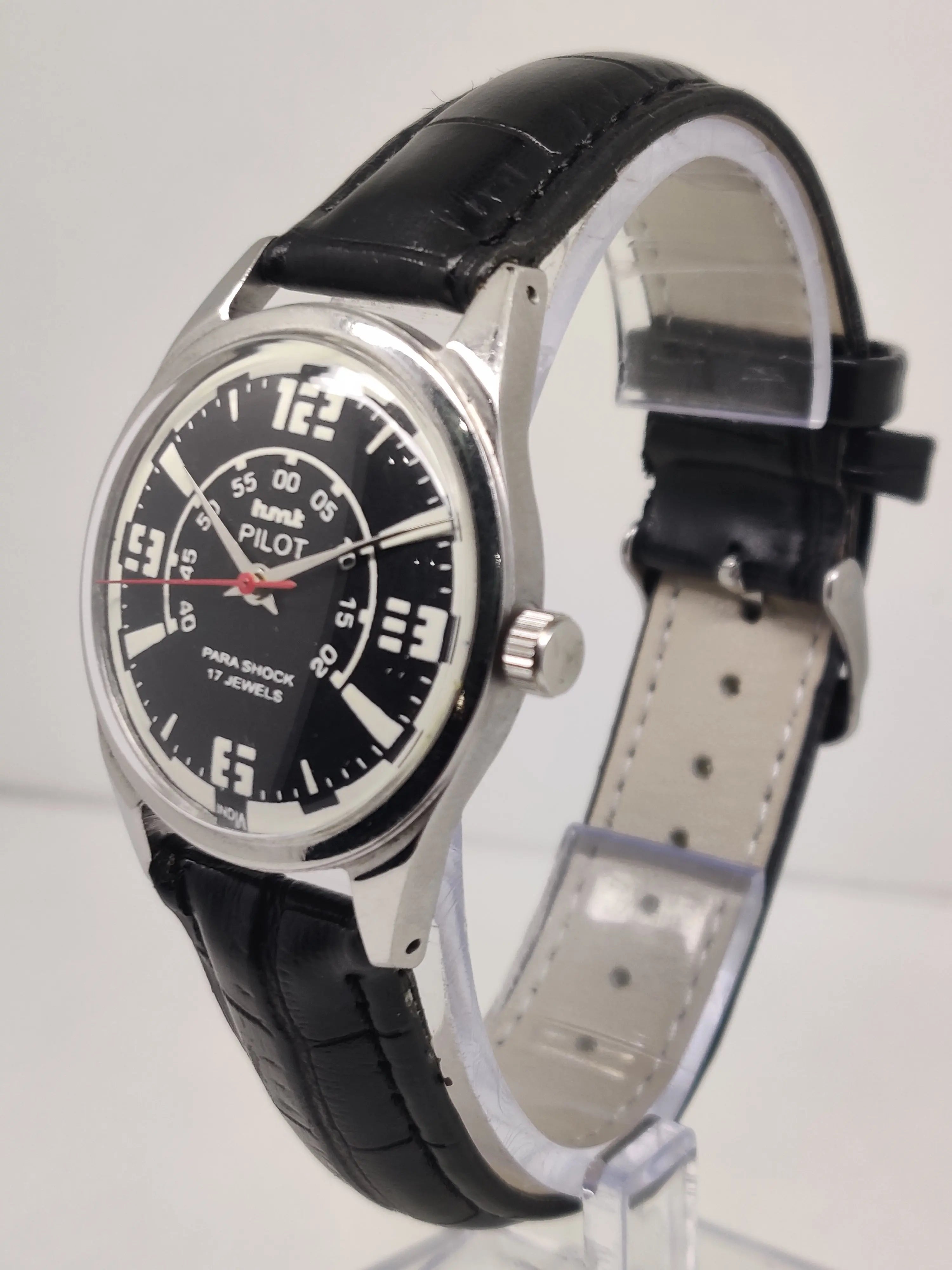 Hmt Pilot Mechanical Handwinding Movement stainless Steel Para Shock 17 Jewels Analog Dial Wrist Watch For Men National Watches