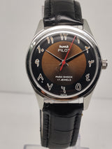 Hmt Pilot Mechanical Handwinding Movement stainless Steel Para Shock 17 Jewels Analog Dial Wrist Watch For Men