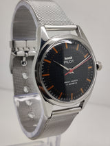 Hmt Pilot Mechanical Handwinding Movement stainless Steel Para Shock 17 Jewels Analog Dial Wrist Watch For Men