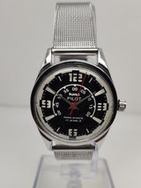 Hmt Pilot Mechanical Handwinding Movement stainless Steel Para Shock 17 Jewels Analog Dial Wrist Watch For Men