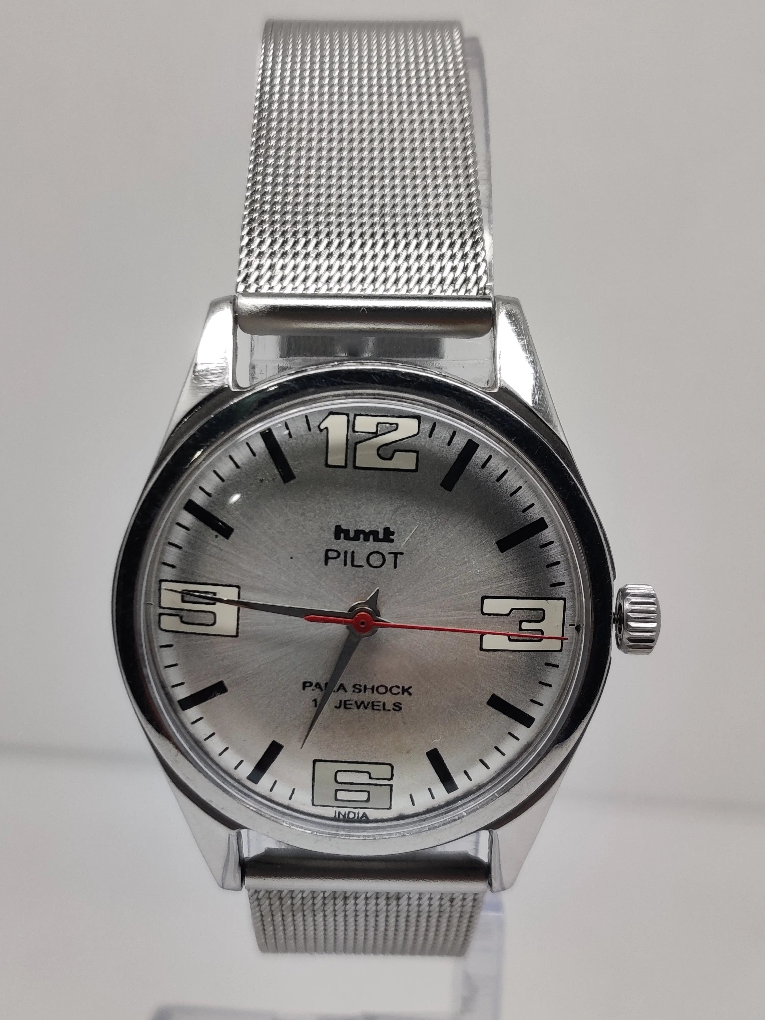 Hmt Pilot Mechanical Handwinding Movement stainless Steel Para Shock 17 Jewels Analog Dial Wrist Watch For Men National Watches