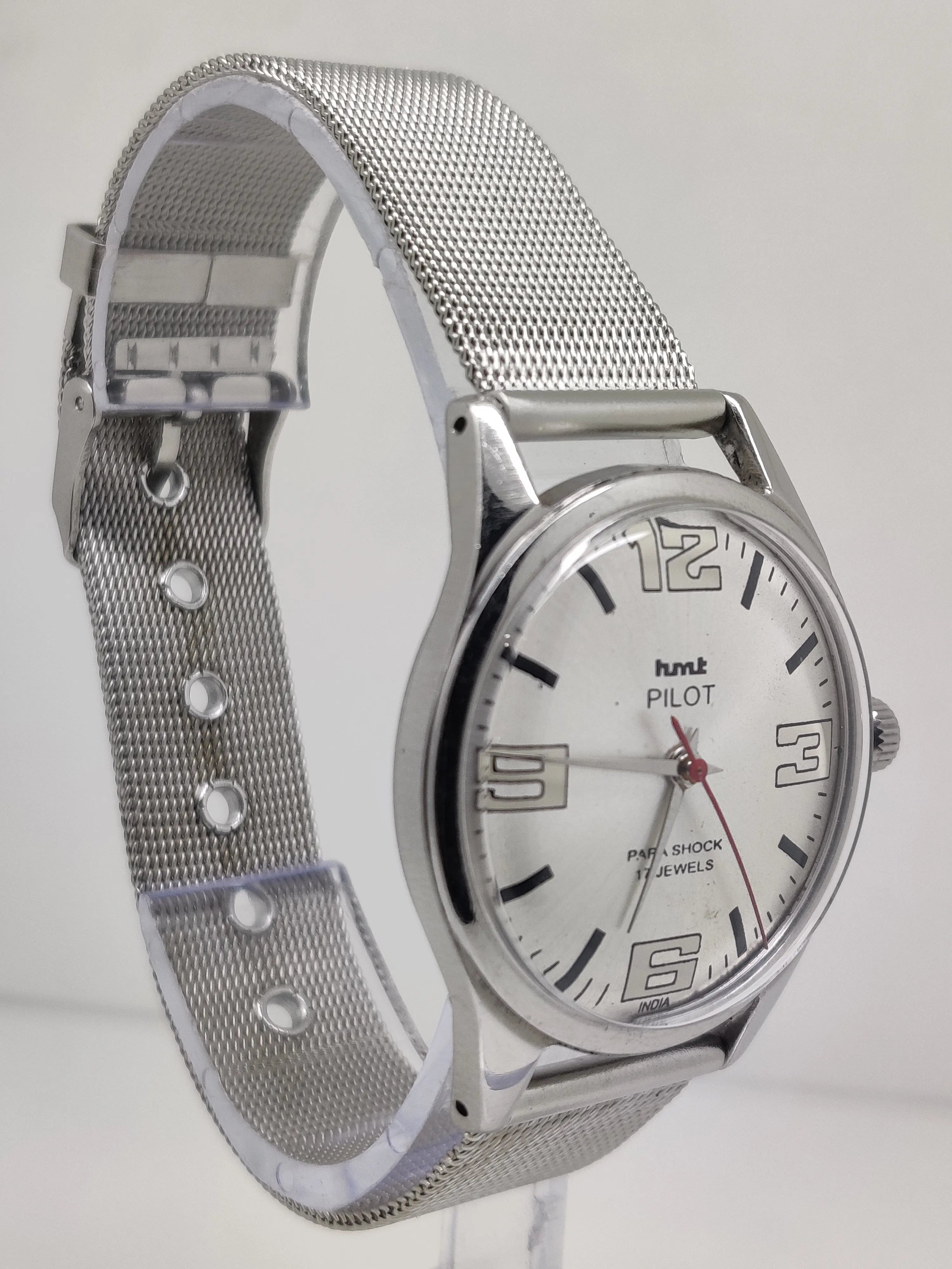 Hmt Pilot Mechanical Handwinding Movement stainless Steel Para Shock 17 Jewels Analog Dial Wrist Watch For Men National Watches