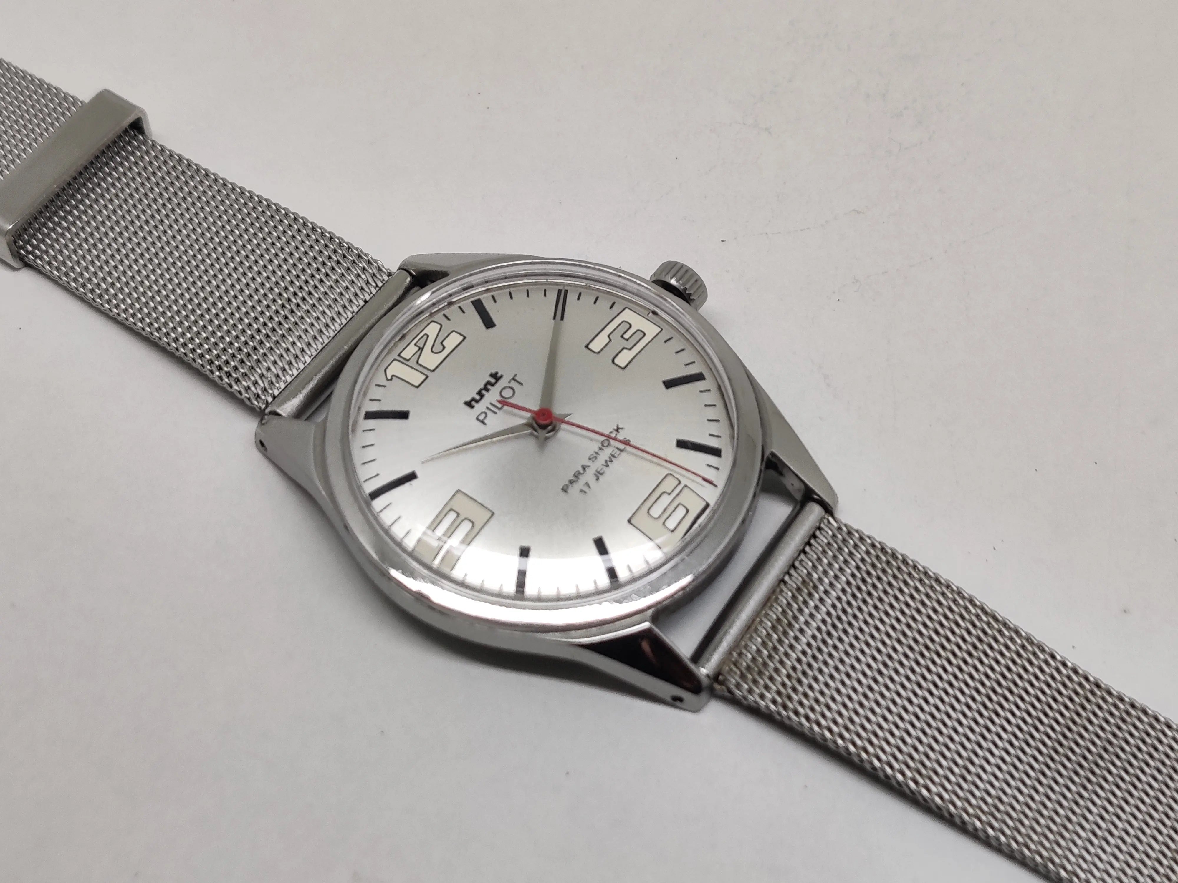 Hmt Pilot Mechanical Handwinding Movement stainless Steel Para Shock 17 Jewels Analog Dial Wrist Watch For Men National Watches