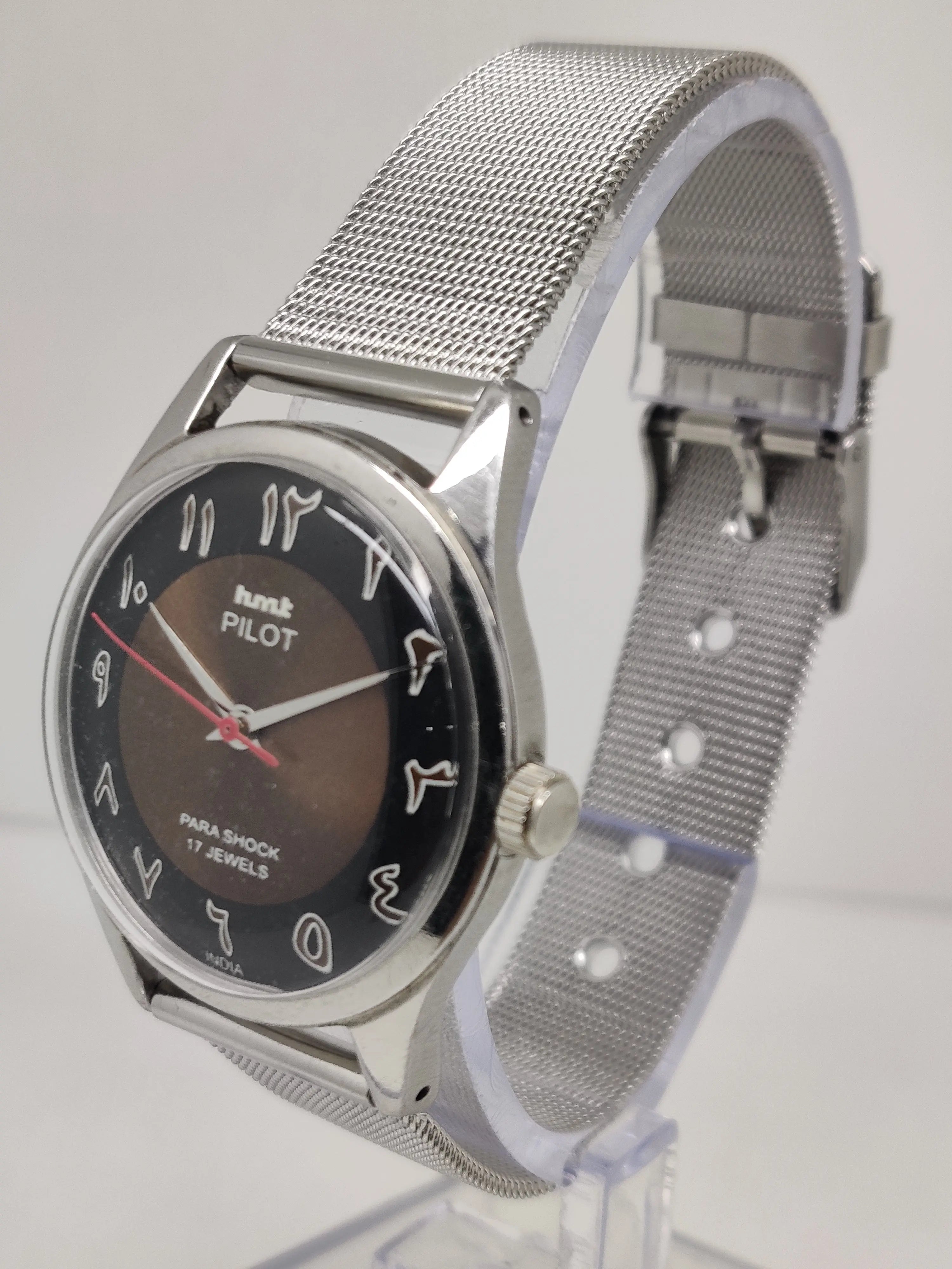 Hmt Pilot Mechanical Handwinding Movement stainless Steel Para Shock 17 Jewels Analog Dial Wrist Watch For Men National Watches