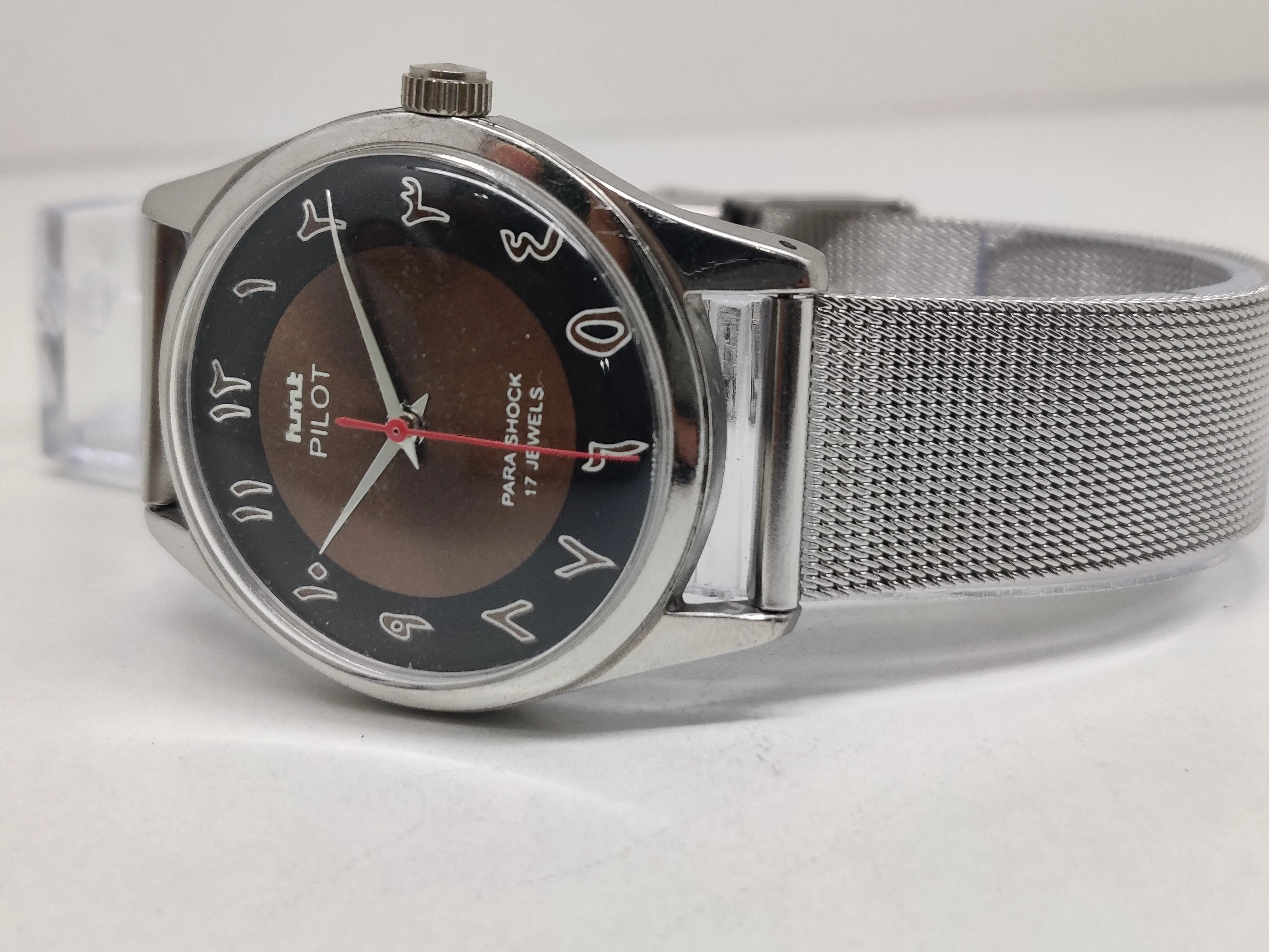 Hmt Pilot Mechanical Handwinding Movement stainless Steel Para Shock 17 Jewels Analog Dial Wrist Watch For Men National Watches
