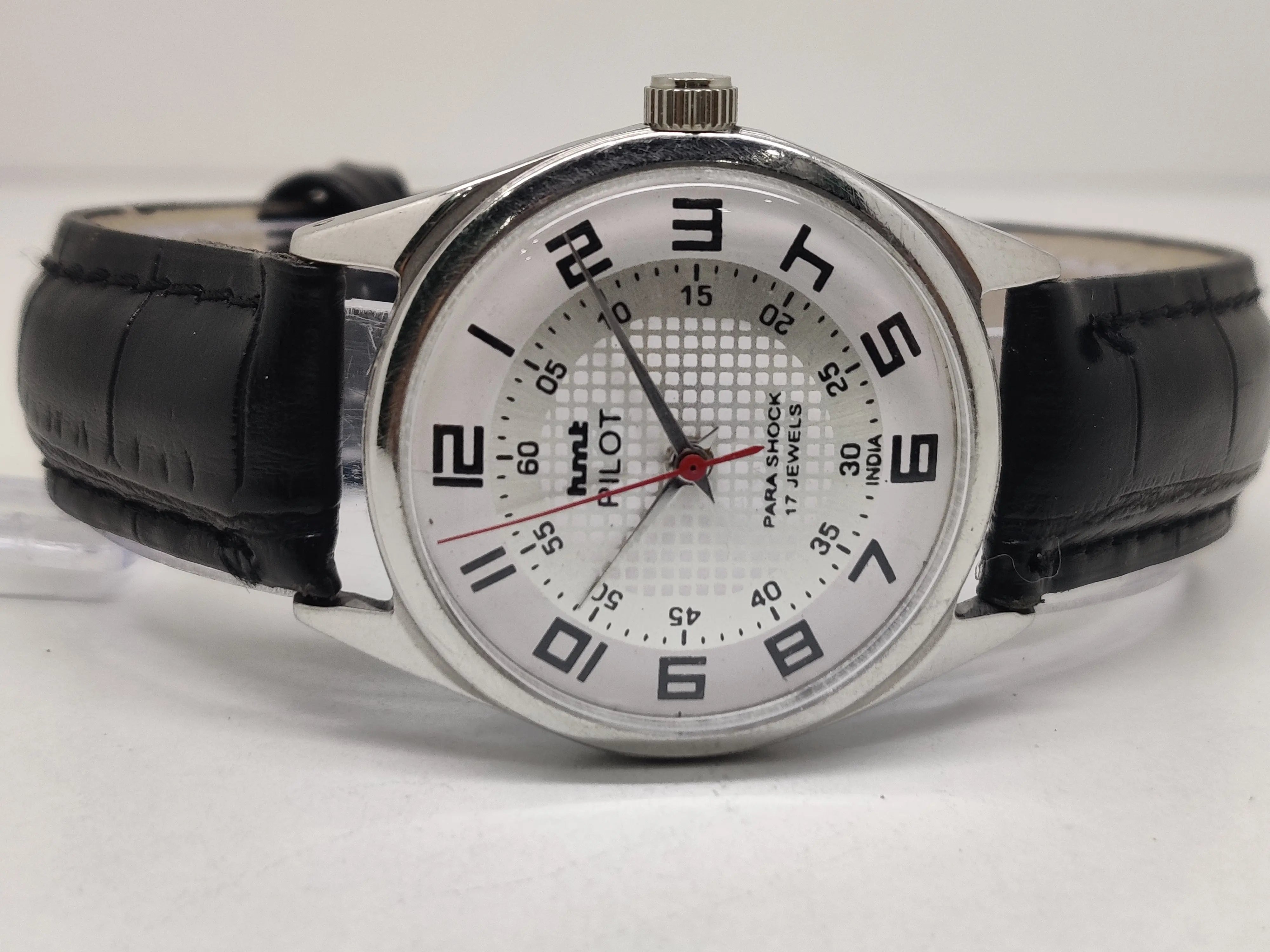 Hmt Pilot Mechanical Handwinding Movement stainless Steel Para Shock 17 Jewels Analog Dial Wrist Watch For Men National Watches