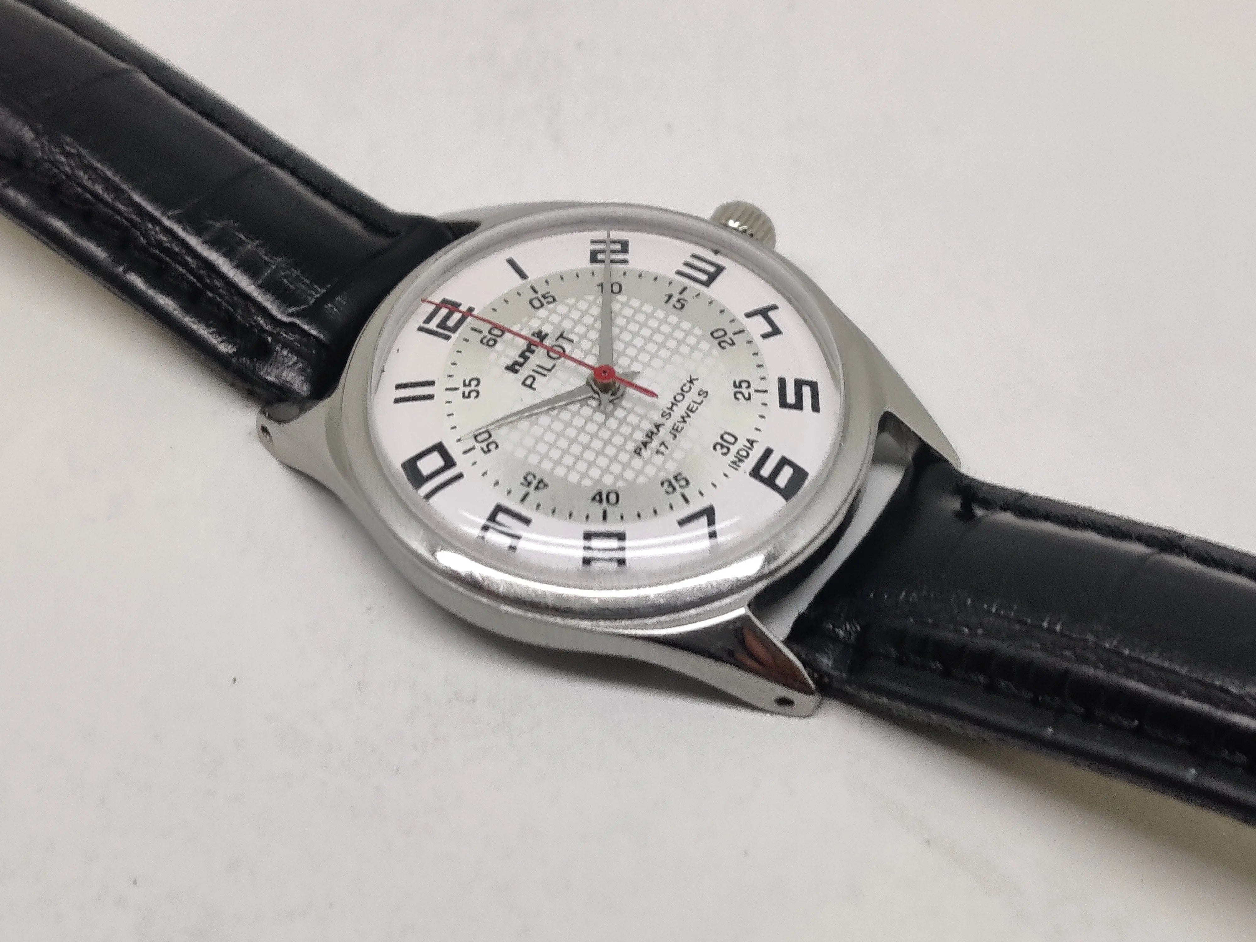 Hmt Pilot Mechanical Handwinding Movement stainless Steel Para Shock 17 Jewels Analog Dial Wrist Watch For Men National Watches