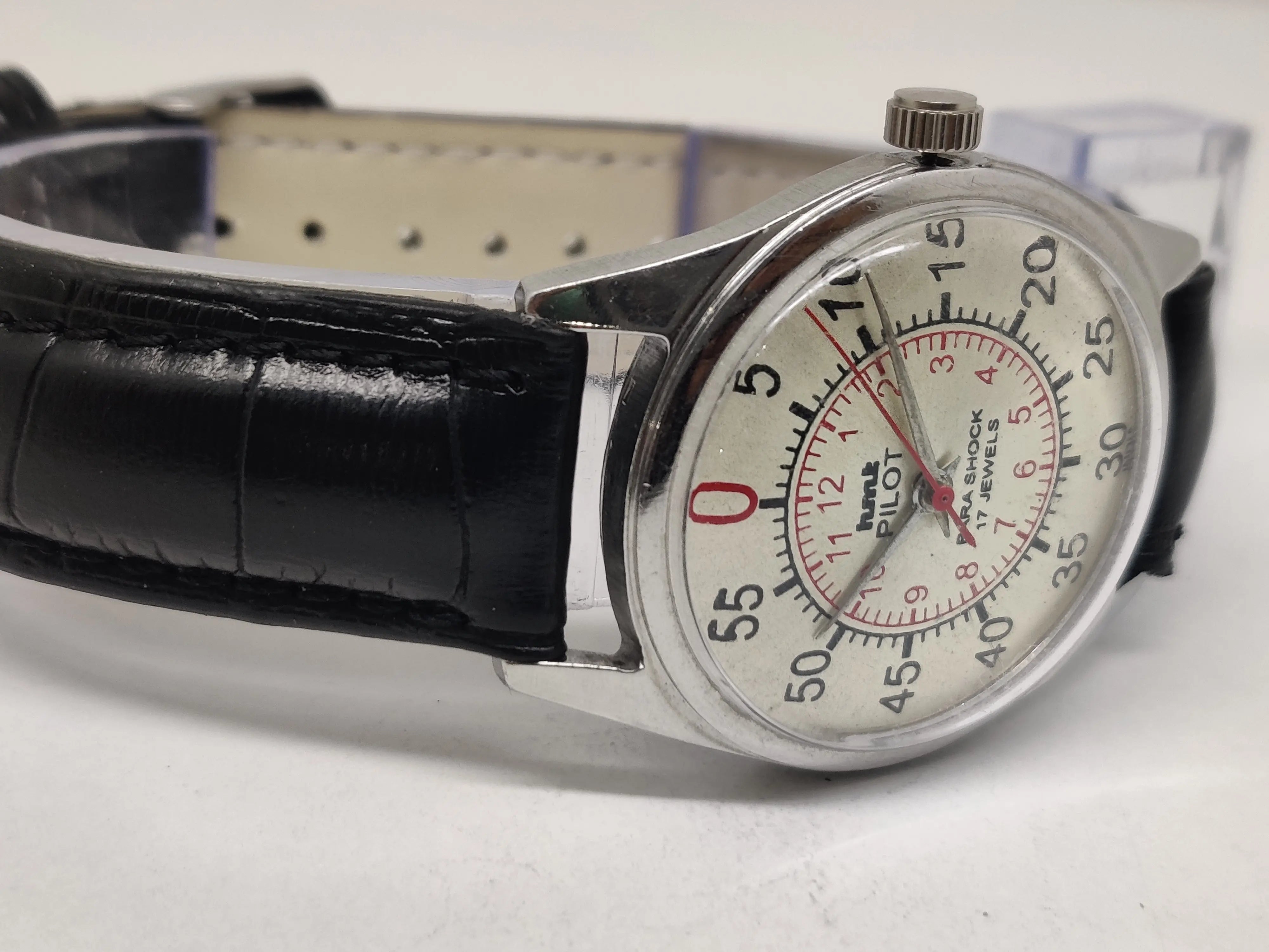 Hmt Pilot Mechanical Handwinding Movement stainless Steel Para Shock 17 Jewels Analog Dial Wrist Watch For Men National Watches