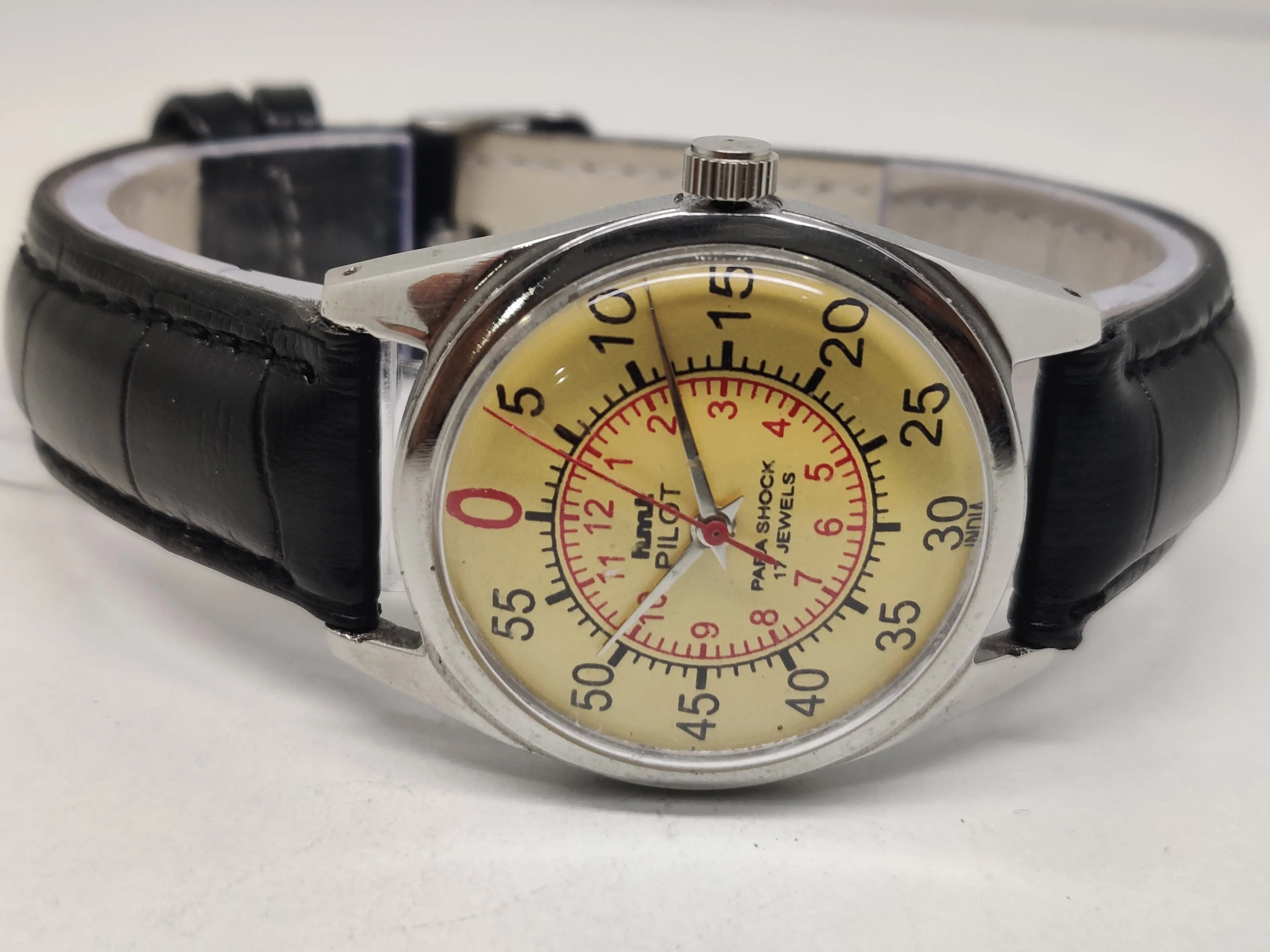 Hmt Pilot Mechanical Handwinding Movement stainless Steel Para Shock 17 Jewels Analog Dial Wrist Watch For Men National Watches