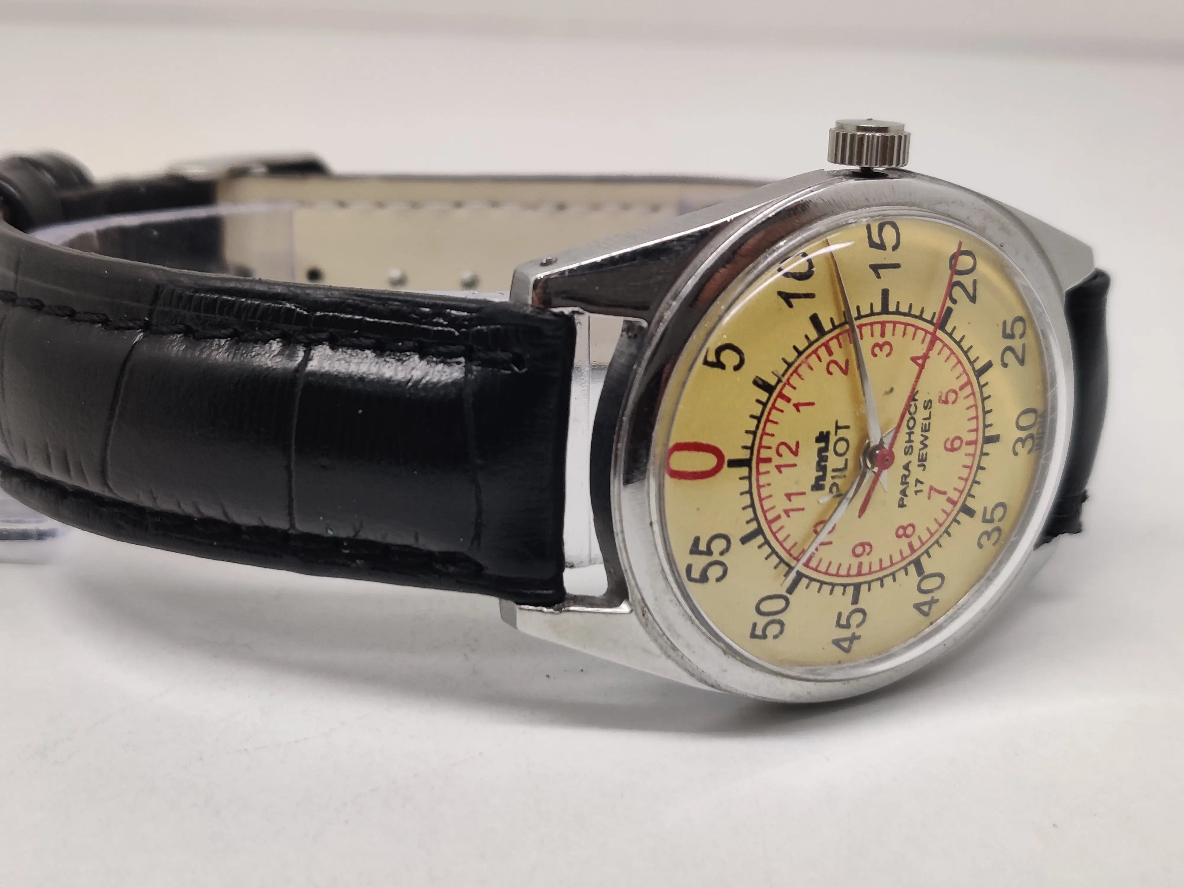 Hmt Pilot Mechanical Handwinding Movement stainless Steel Para Shock 17 Jewels Analog Dial Wrist Watch For Men National Watches