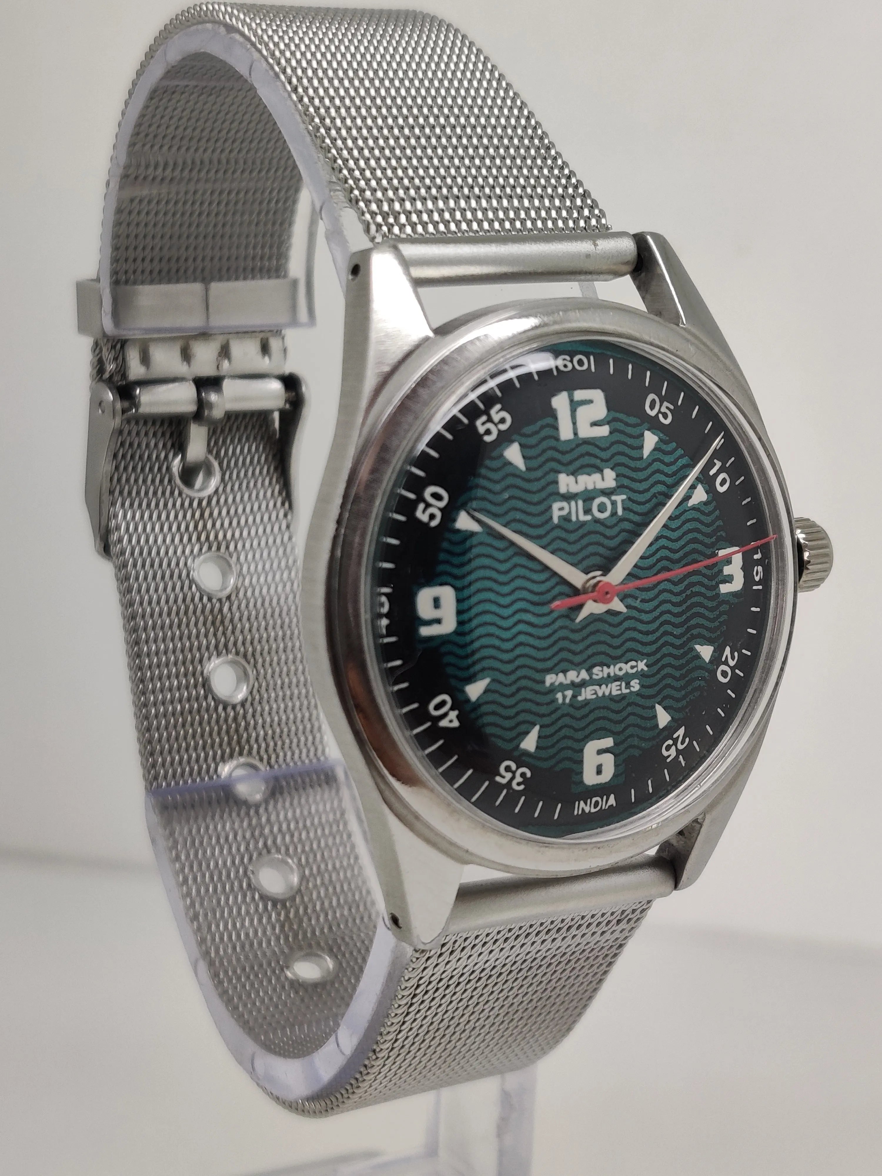 Hmt Pilot Mechanical Handwinding Movement stainless Steel Para Shock 17 Jewels Analog Dial Wrist Watch For Men National Watches