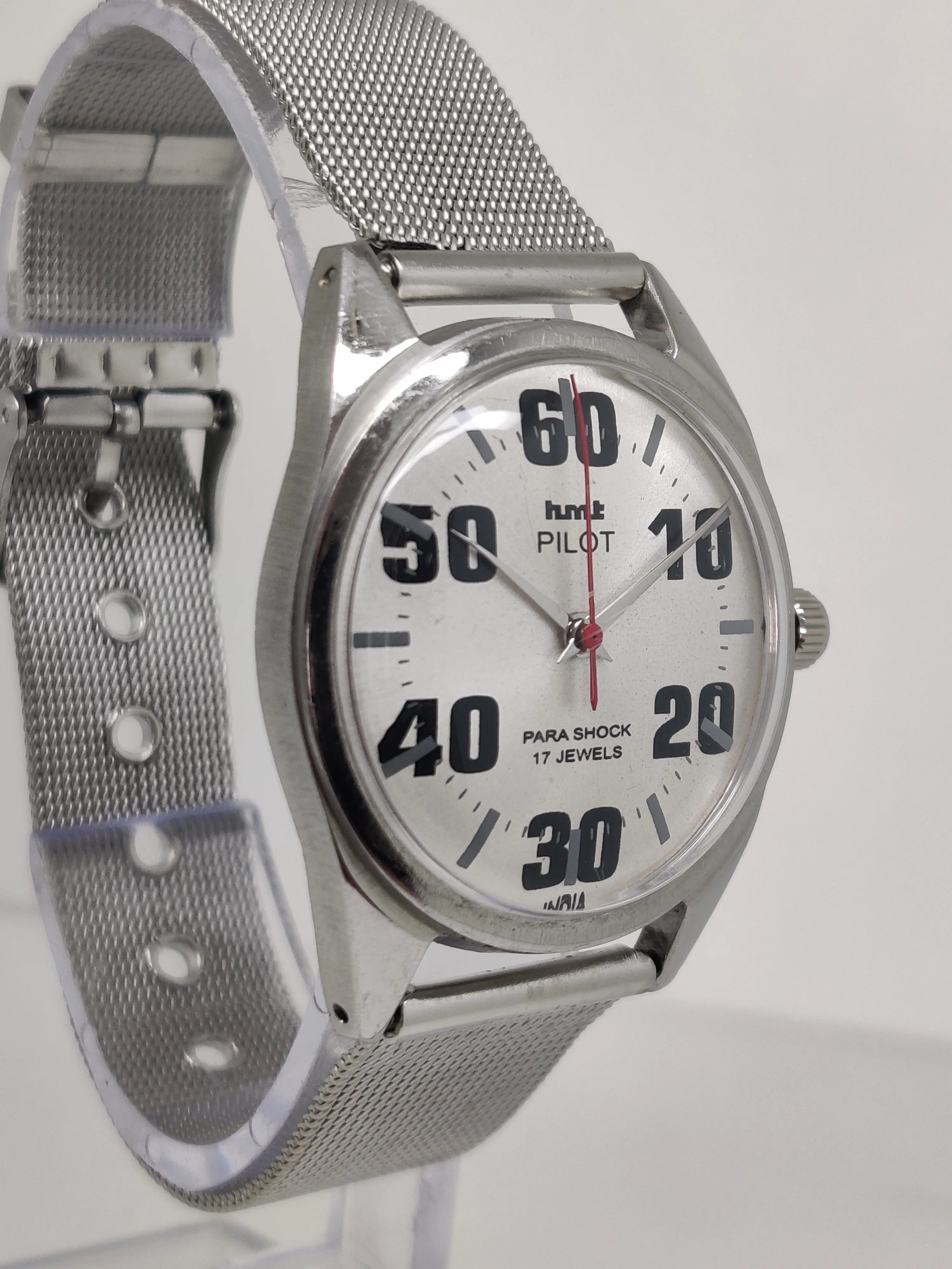 Hmt Pilot Mechanical Handwinding Movement stainless Steel Para Shock 17 Jewels Analog Dial Wrist Watch For Men National Watches