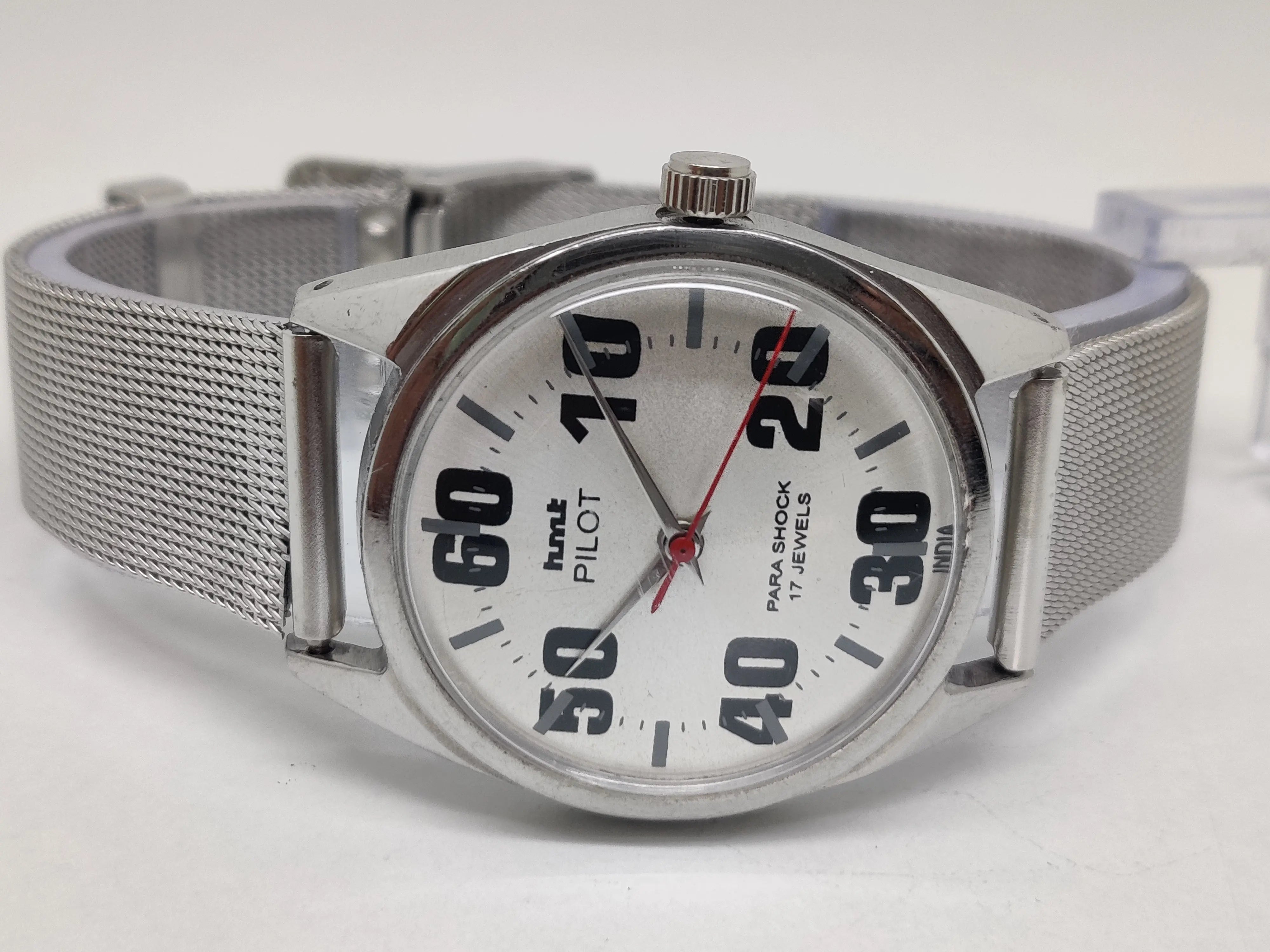 Hmt Pilot Mechanical Handwinding Movement stainless Steel Para Shock 17 Jewels Analog Dial Wrist Watch For Men National Watches