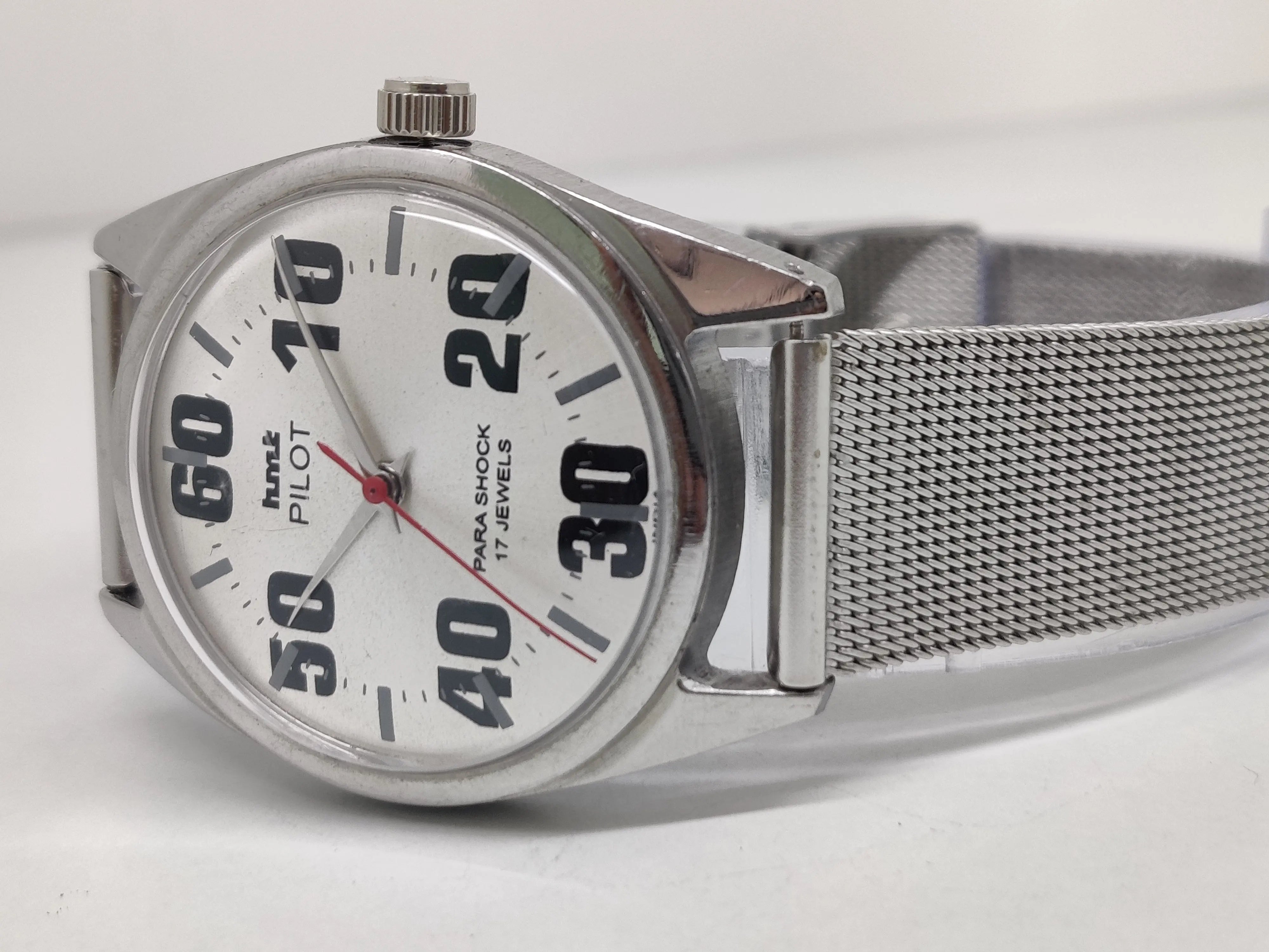 Hmt Pilot Mechanical Handwinding Movement stainless Steel Para Shock 17 Jewels Analog Dial Wrist Watch For Men National Watches