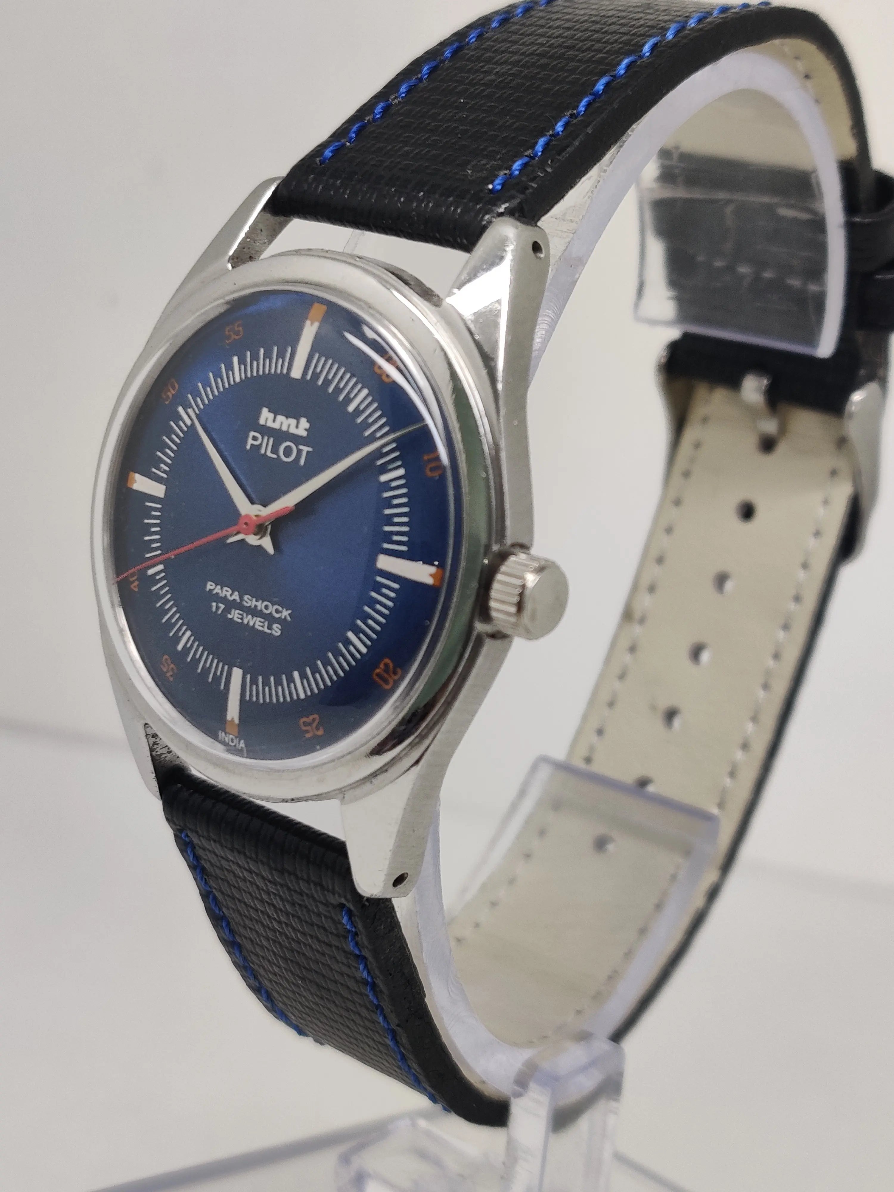 Hmt Pilot Mechanical Handwinding Movement stainless Steel Para Shock 17 Jewels Analog Dial Wrist Watch For Men National Watches