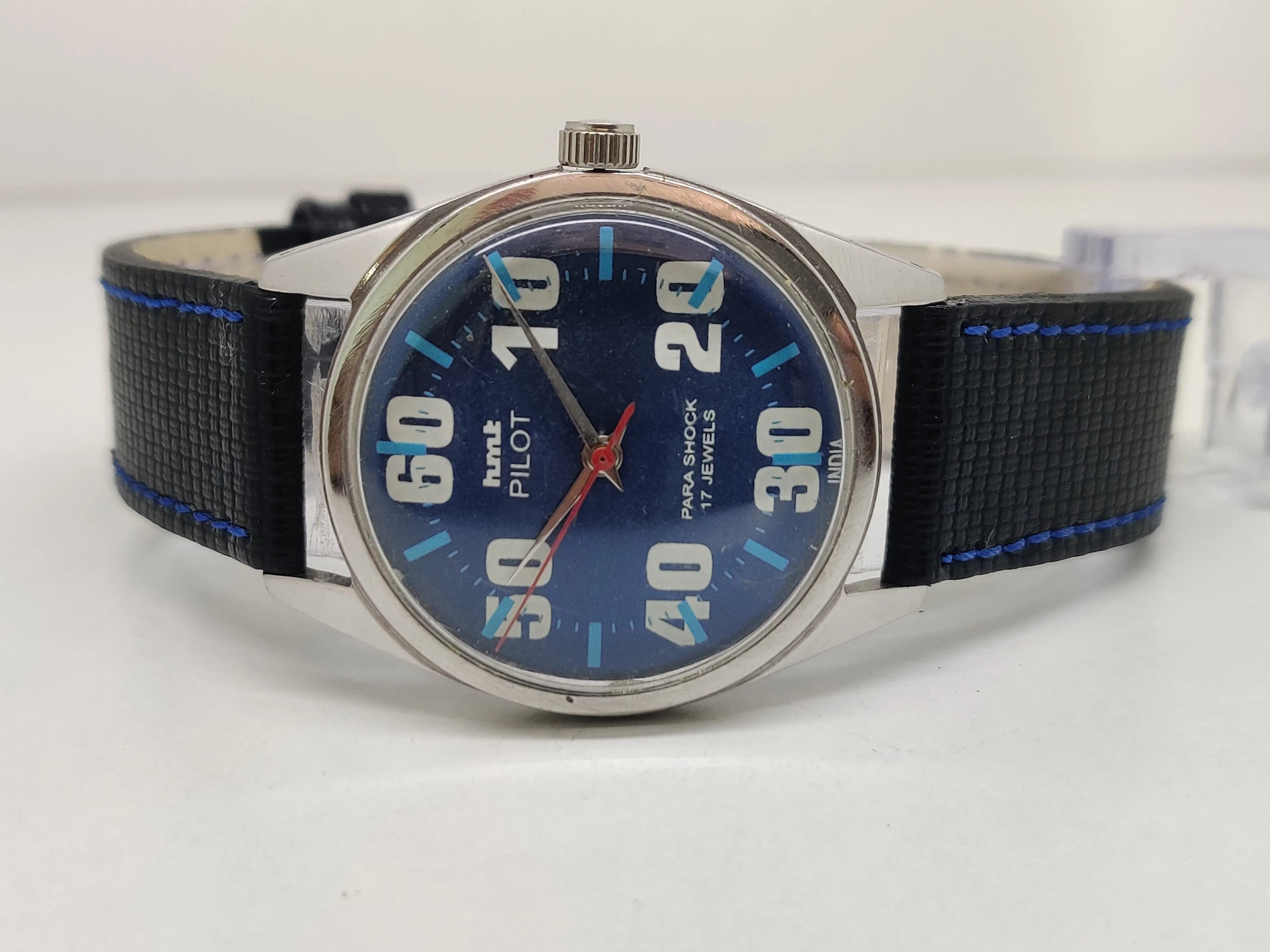 Hmt Pilot Mechanical Handwinding Movement stainless Steel Para Shock 17 Jewels Analog Dial Wrist Watch For Men National Watches