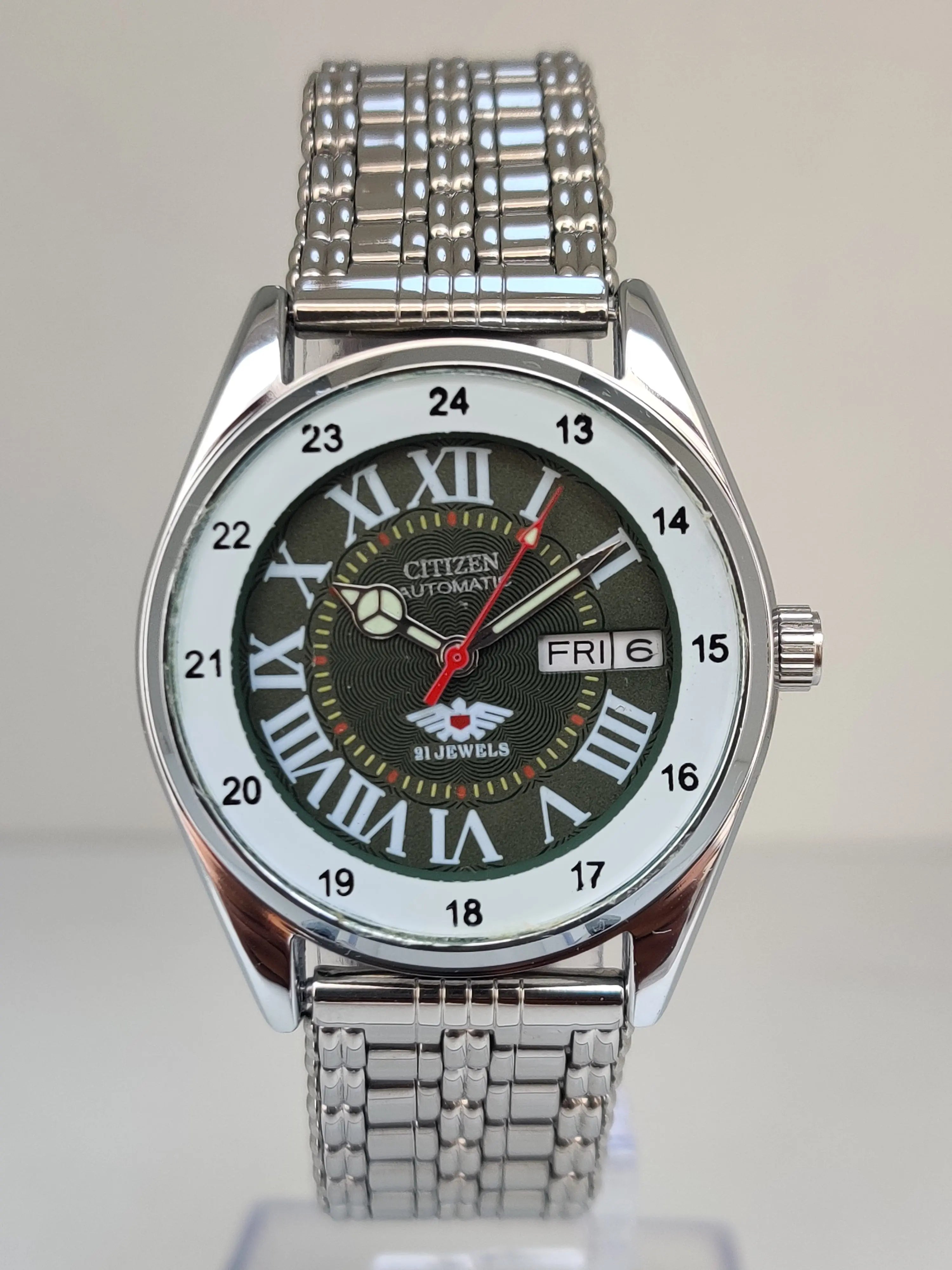 Citizen Automatic 8200 Movement stainless steel Japan Made 21 Jewels Men s Wrist Watch National Watches