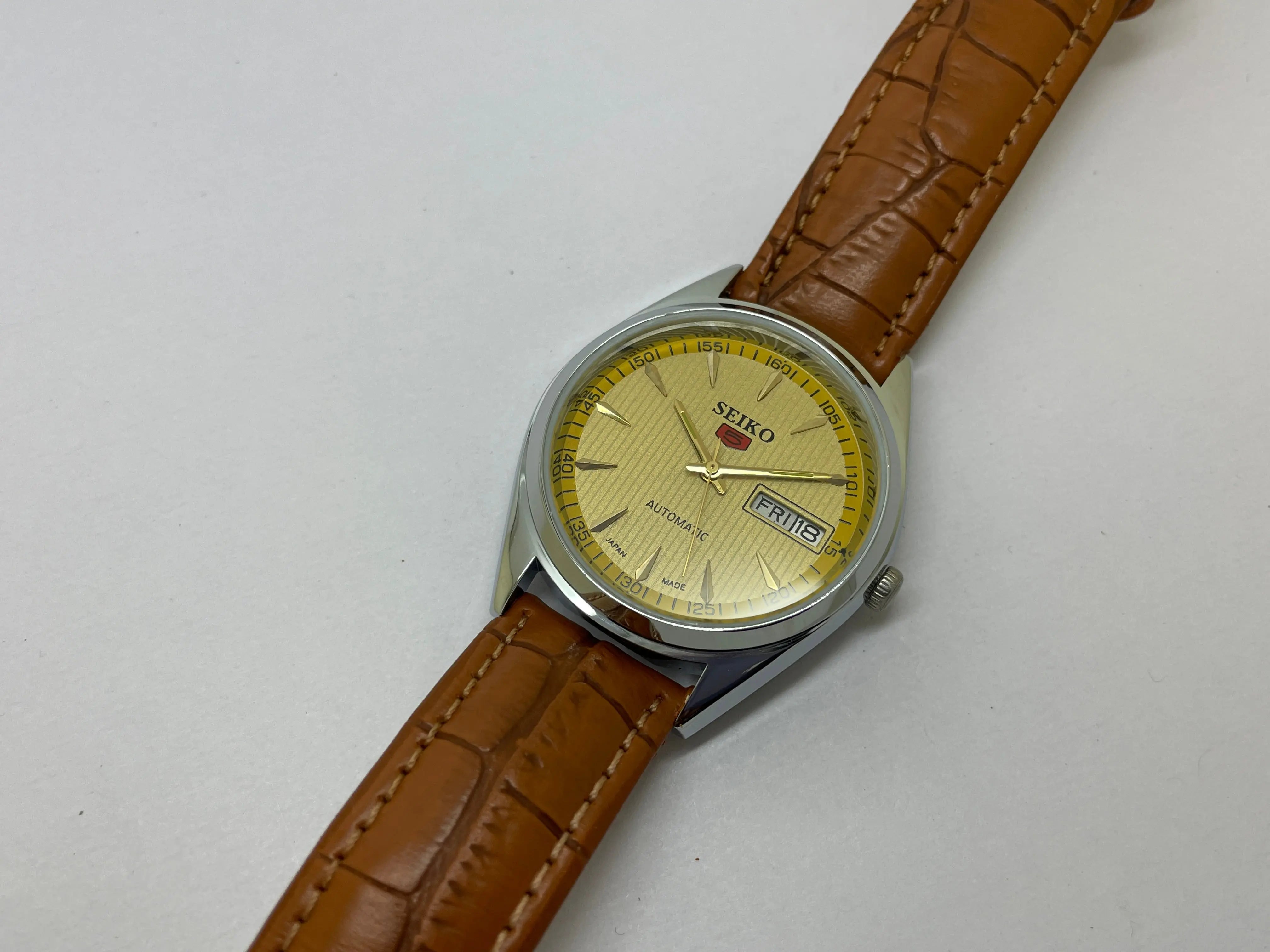 Seiko 5 Black Dial Automatic Vintage Watch National Watches