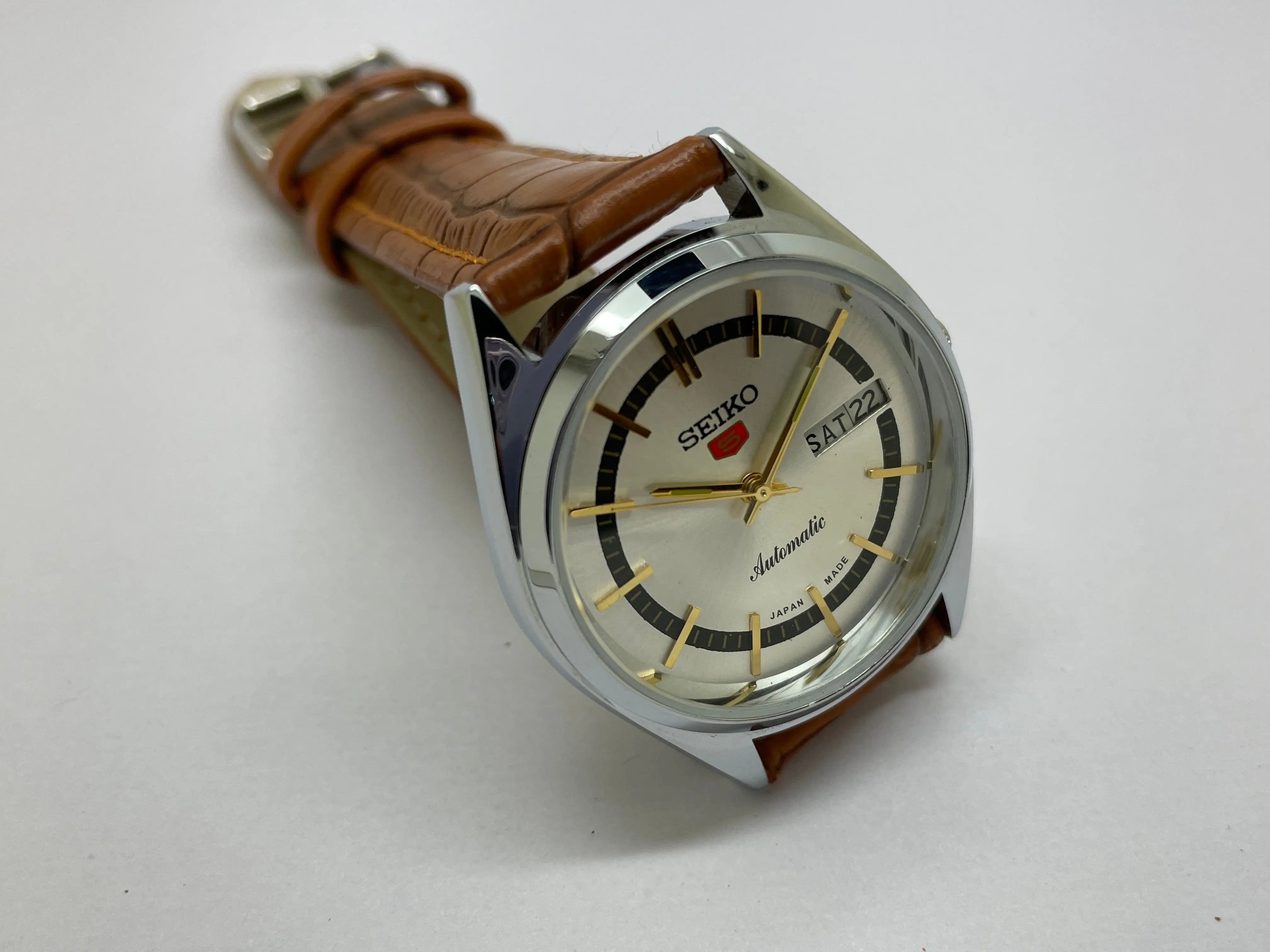 Seiko 5 Black Dial Automatic Vintage Watch National Watches