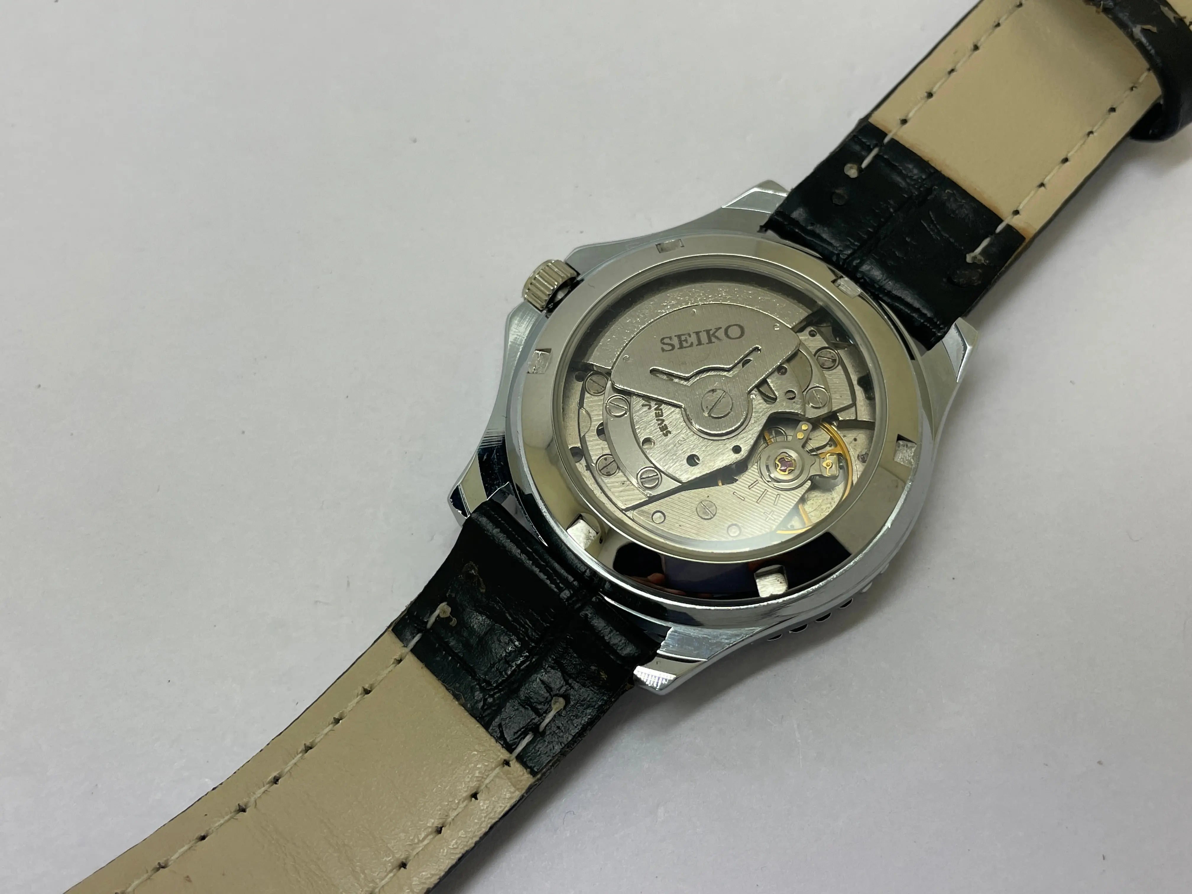 Seiko 5 Black Dial Automatic Vintage Watch sports National Watches