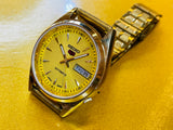 Seiko 5 yellow Dial Automatic Vintage Watch - National Watches