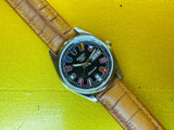 Seiko 5 Black Dial Automatic country flags dial mechanical refurbished Vintage Watch - National Watches